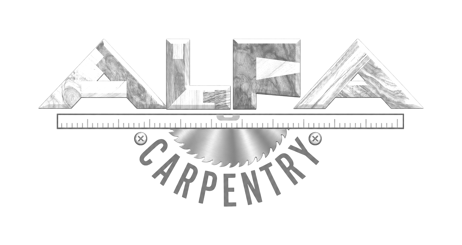 alfa carpentry logo upscaled transparent light greyscale
